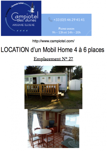 Mobil-home  Ars en r pour  5 •   2 chambres 