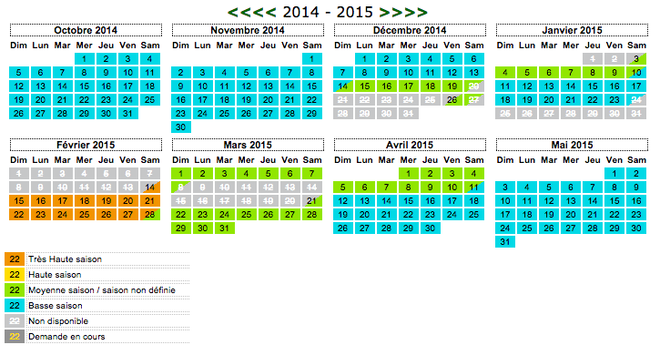 Calendrier rservations avec formulaire de contact