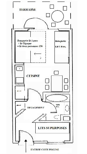 Studio  Moliets et maa pour  5 •   1 chambre 