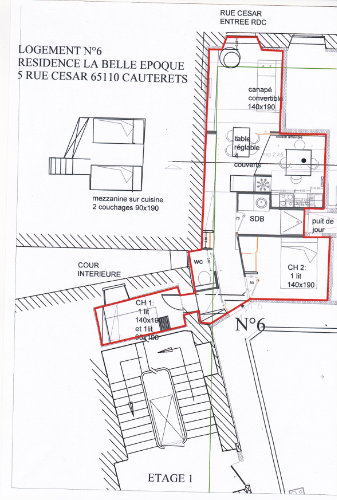 Appartement  Cauterets pour  4 •   2 chambres 