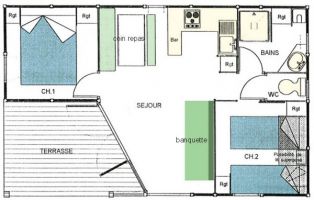 Bungalow  Peumerit pour  4 •   parking priv 